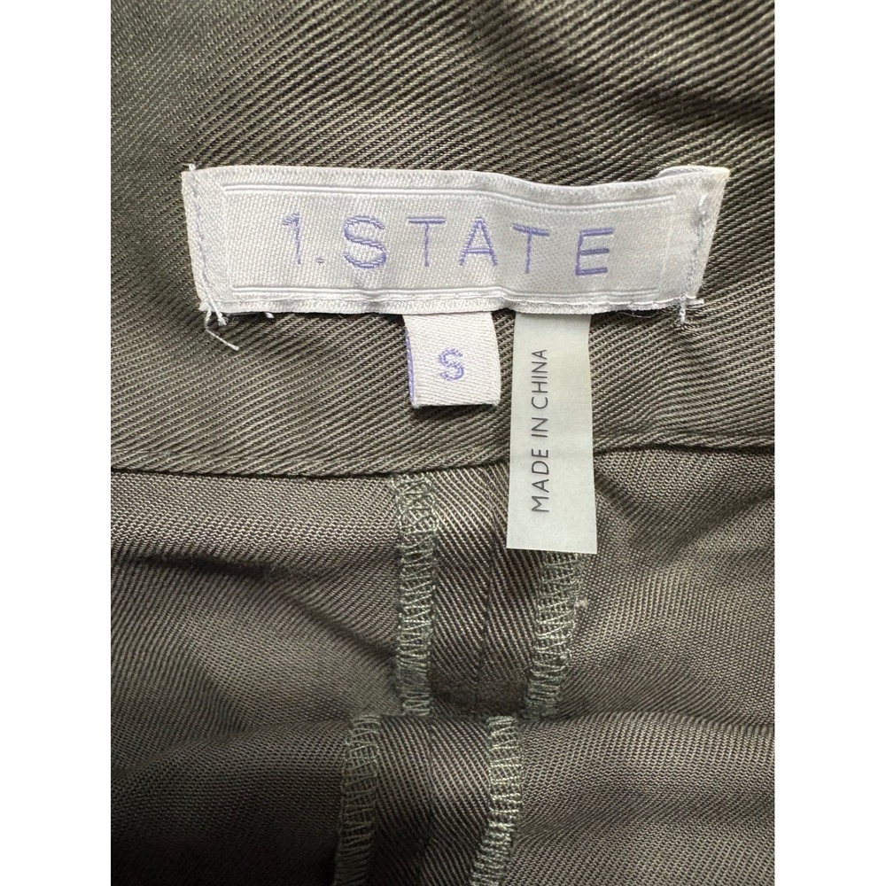 1.STATE Womens Olive Green Cargo Mini Skirt Twill Utility Flap Pockets Size S - Picture 3 of 3